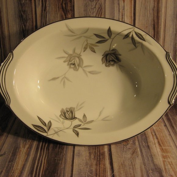 NORITAKE ROSAMOR HANDLED FOOTED OVAL VEGETABLE BOWL - Main Image